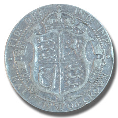 1906 United Kingdom Edward VII Half  Crown Silver Coin